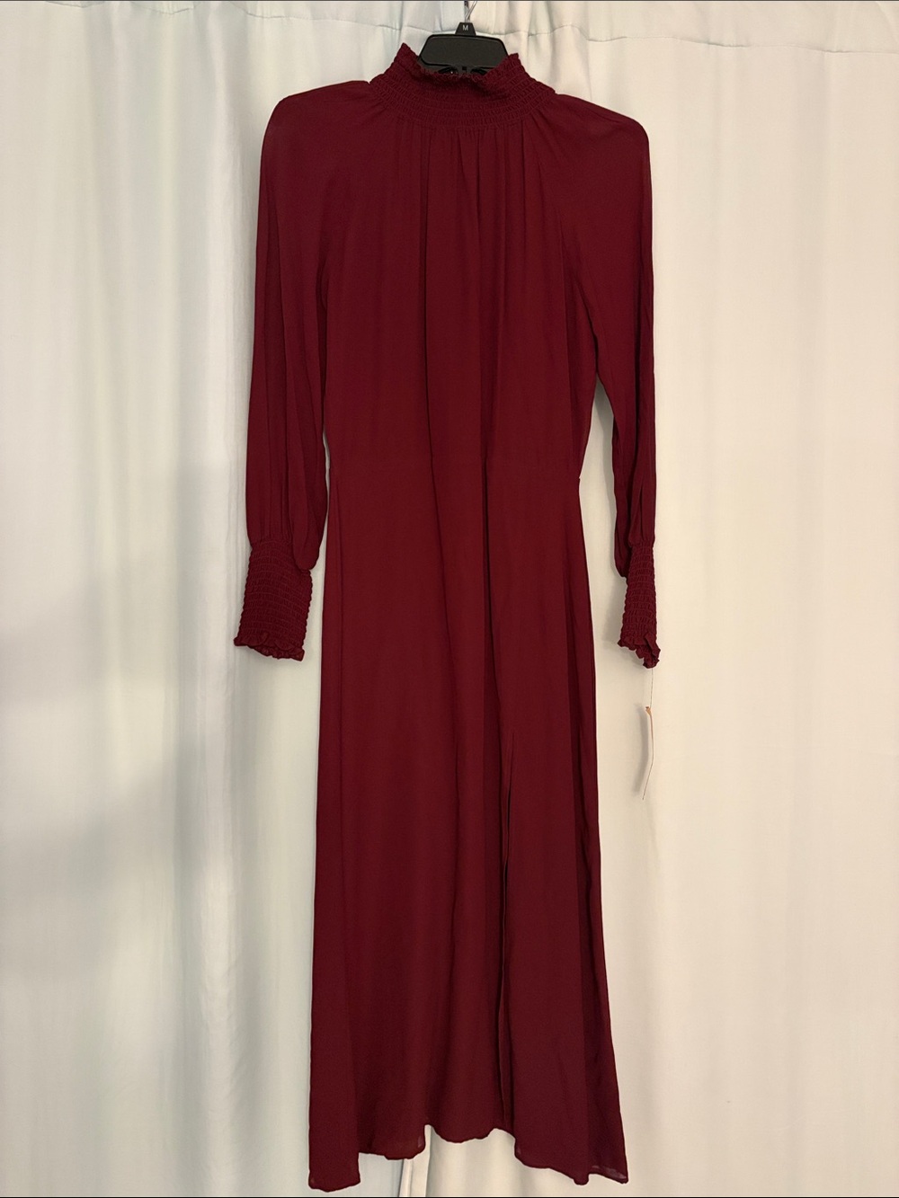 NWT Reformation Valentin Maxi formal chiffon plum Long‎ Sleeve Dress, size 10